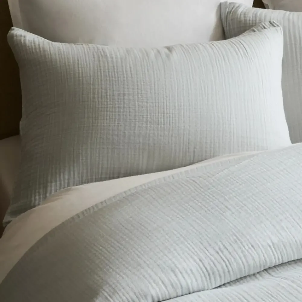 Quince TWIN Cotton Airy Gauze Duvet Cover + Shams MIST 100% Organic NEW